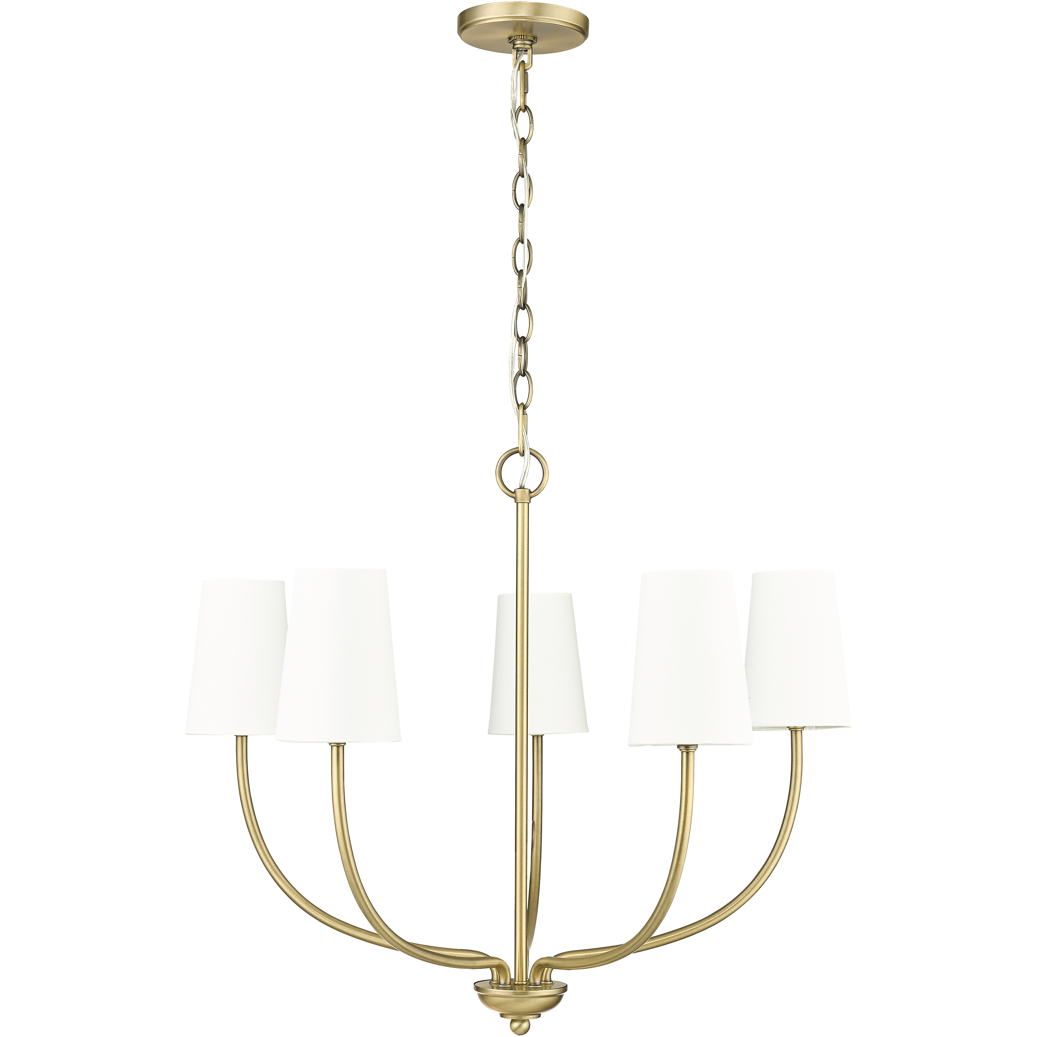 Kandor 5 Light 26 inch Vintage Brass Chandelier Ceiling Light